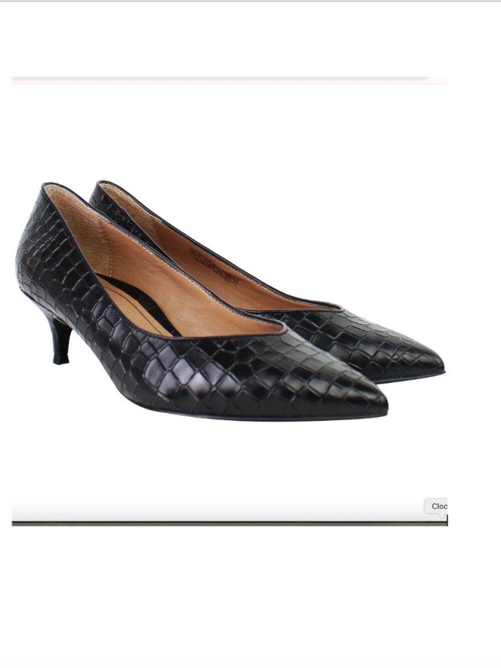 Vionic Kit Josie Croc Womens Black Pointed Heels